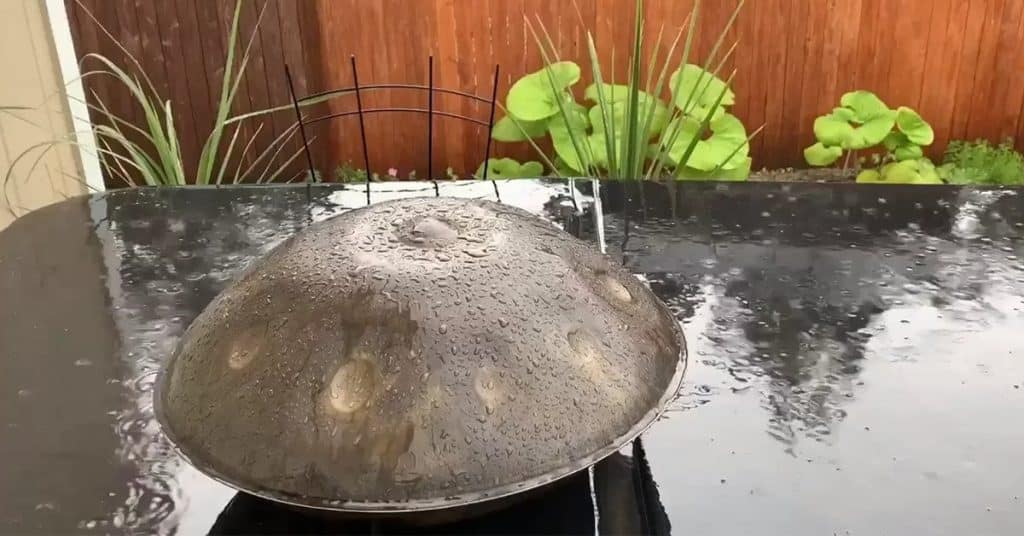 entretien handpan - handpan sous la pluie