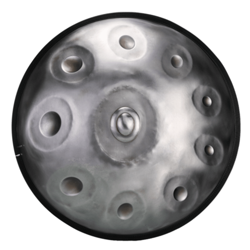 Silver Coloured Handpan – 10 Notes – D Kurd
